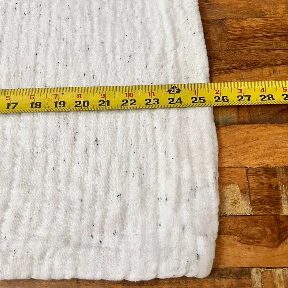 Cb2 Standard Pillow Sham 20x26 in White Speckled Nett Organic Cotton Blend